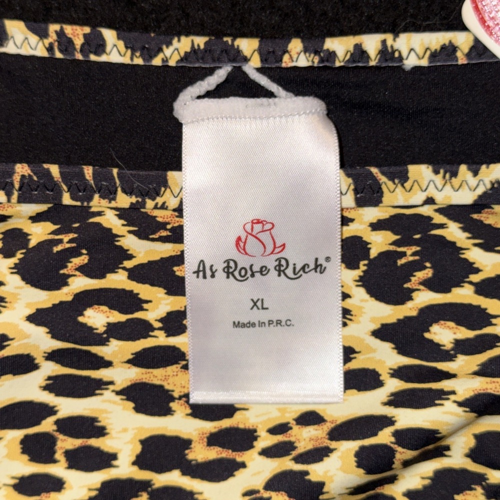 As Rose Rich Leopard Print String Bikini  With Tie Bottom Women's XL NWT - Picture 2 of 4